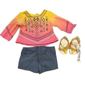 American Girl Doll Of The Year 2016 Lea Bahia Outfit Tunic Shorts & Sandals